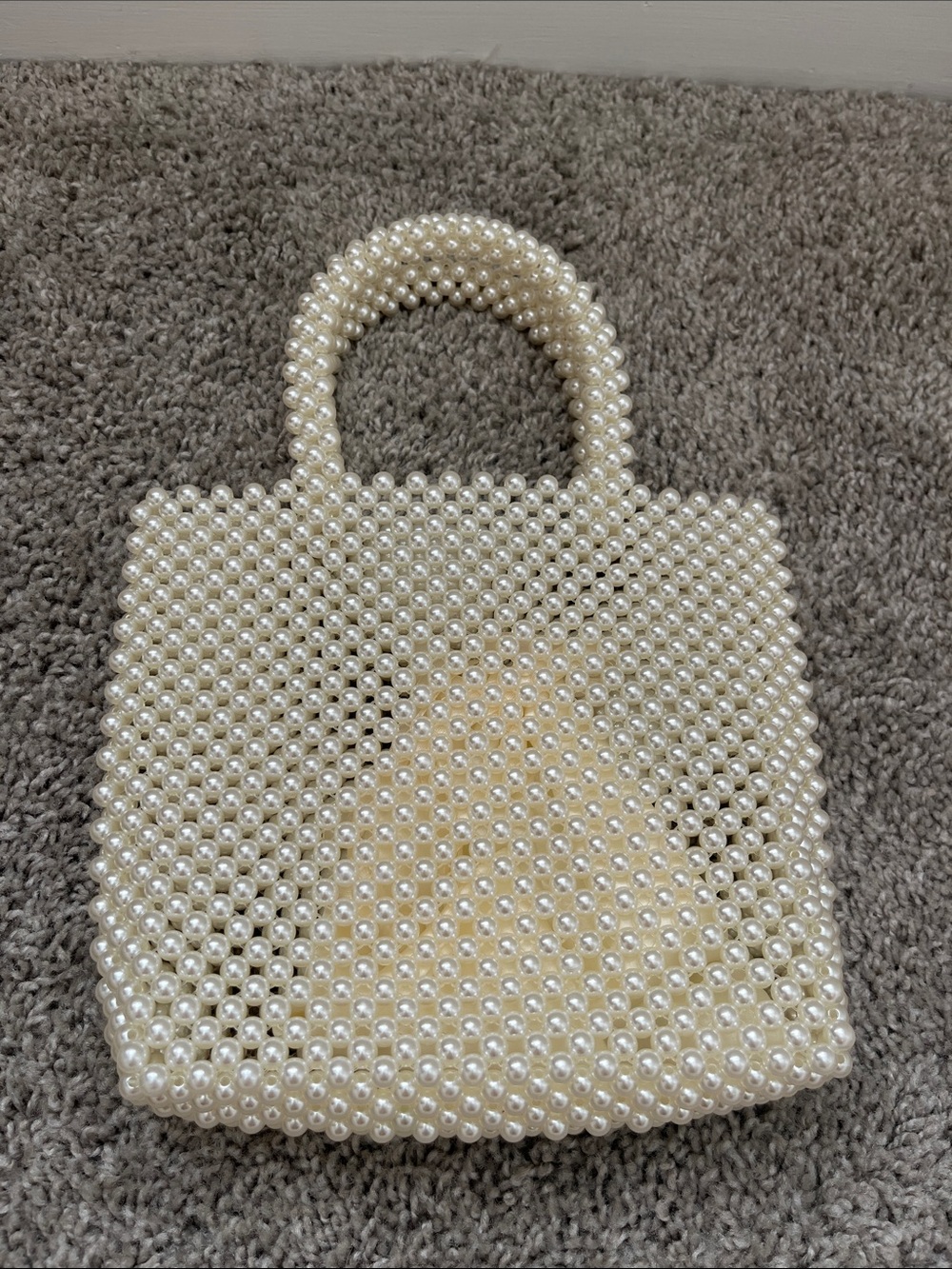 Pearl Beaded Handbag - Cream Women Bag - Picture 3 of 3